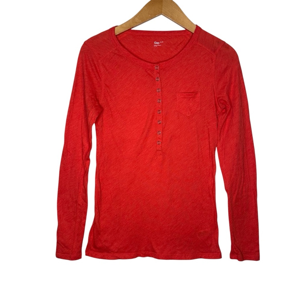 Gap Womens Orange Long Sleeve Shirt Small